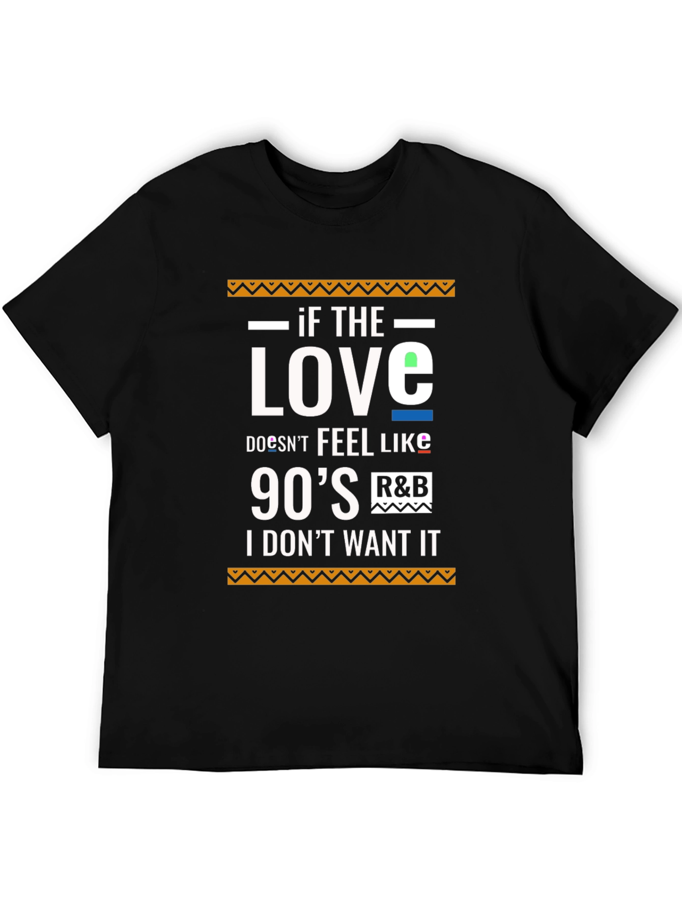 90s R&B Music Graphic Print Black T-Shirt
