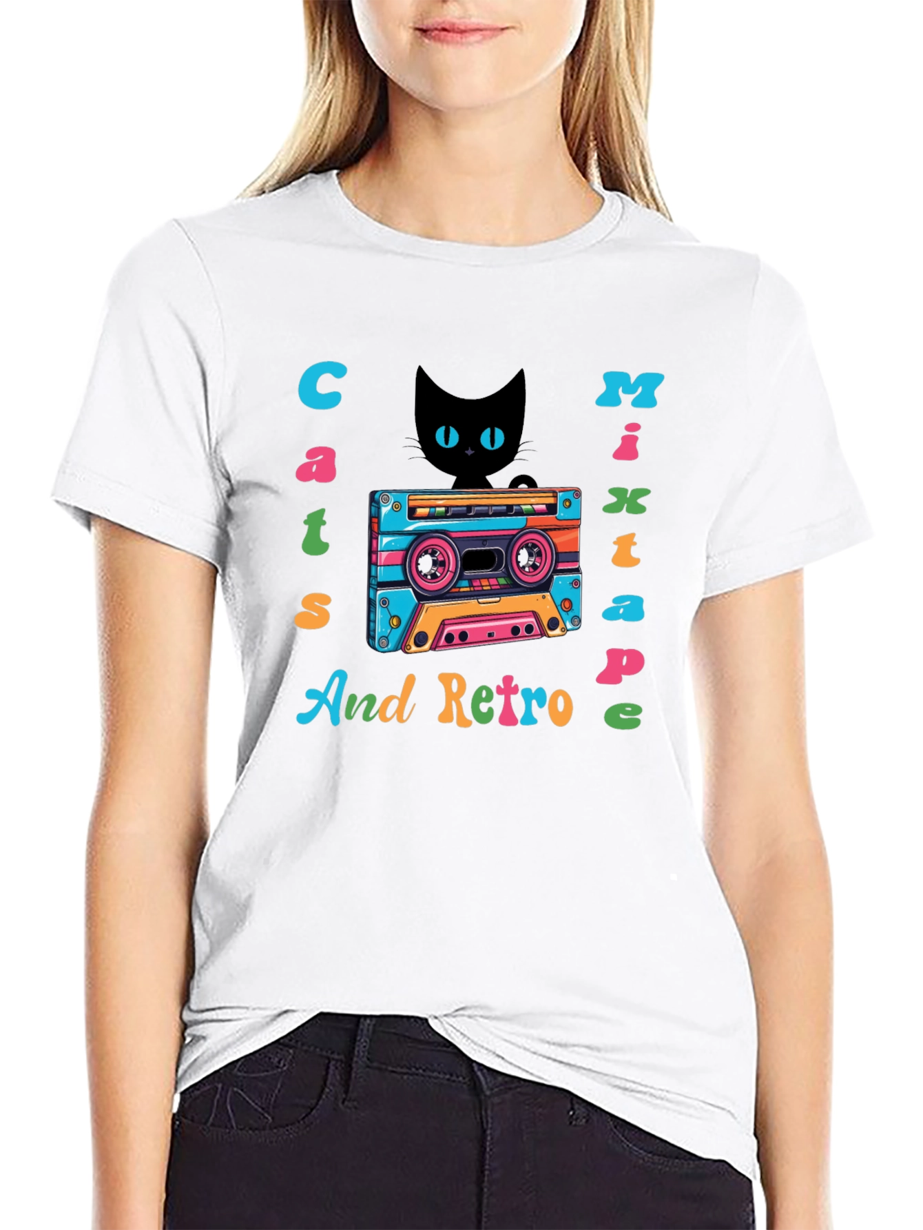 Cats Mixtape Retro Graphic Tee