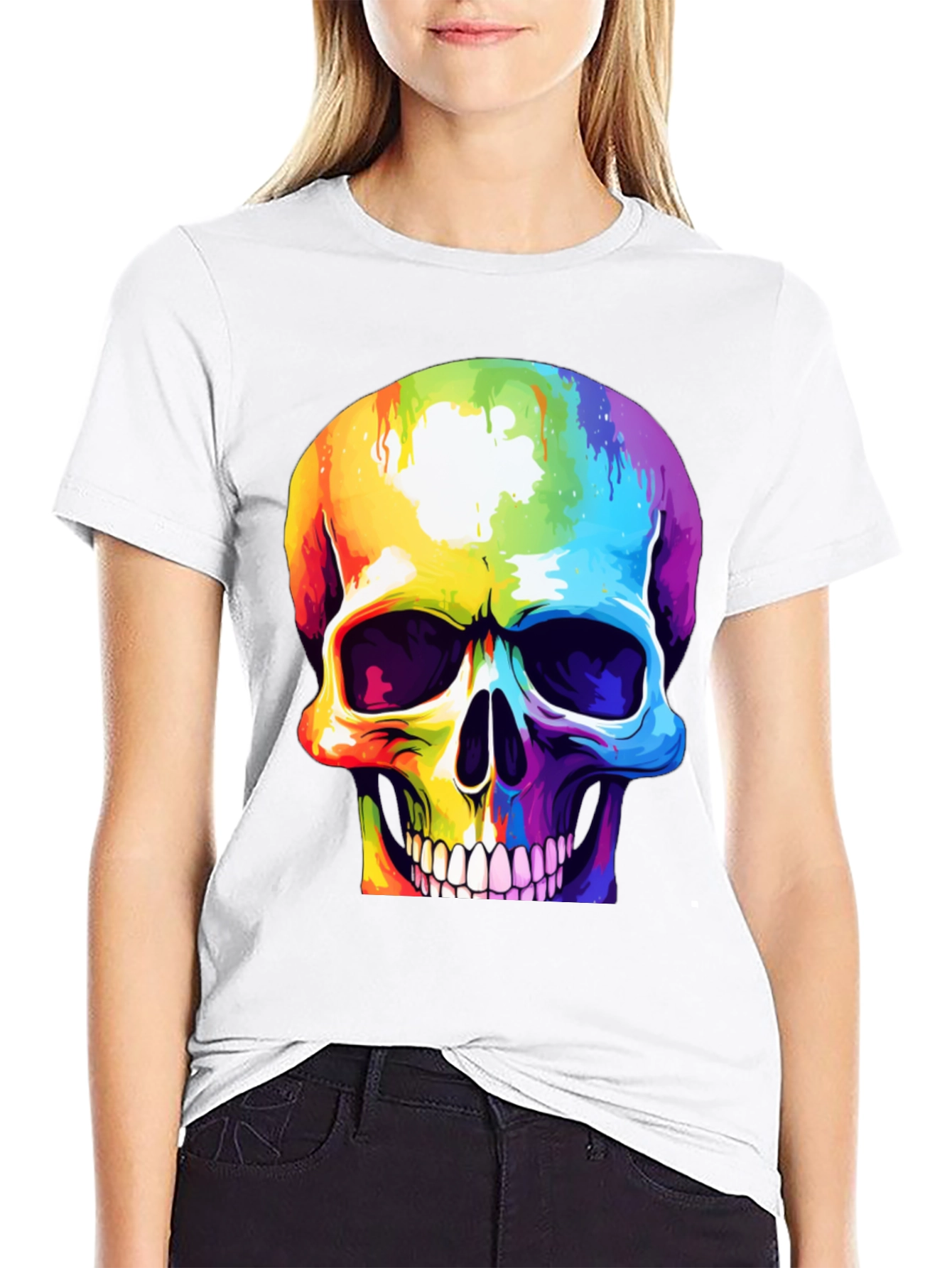 Rainbow Skull Graphic Tee