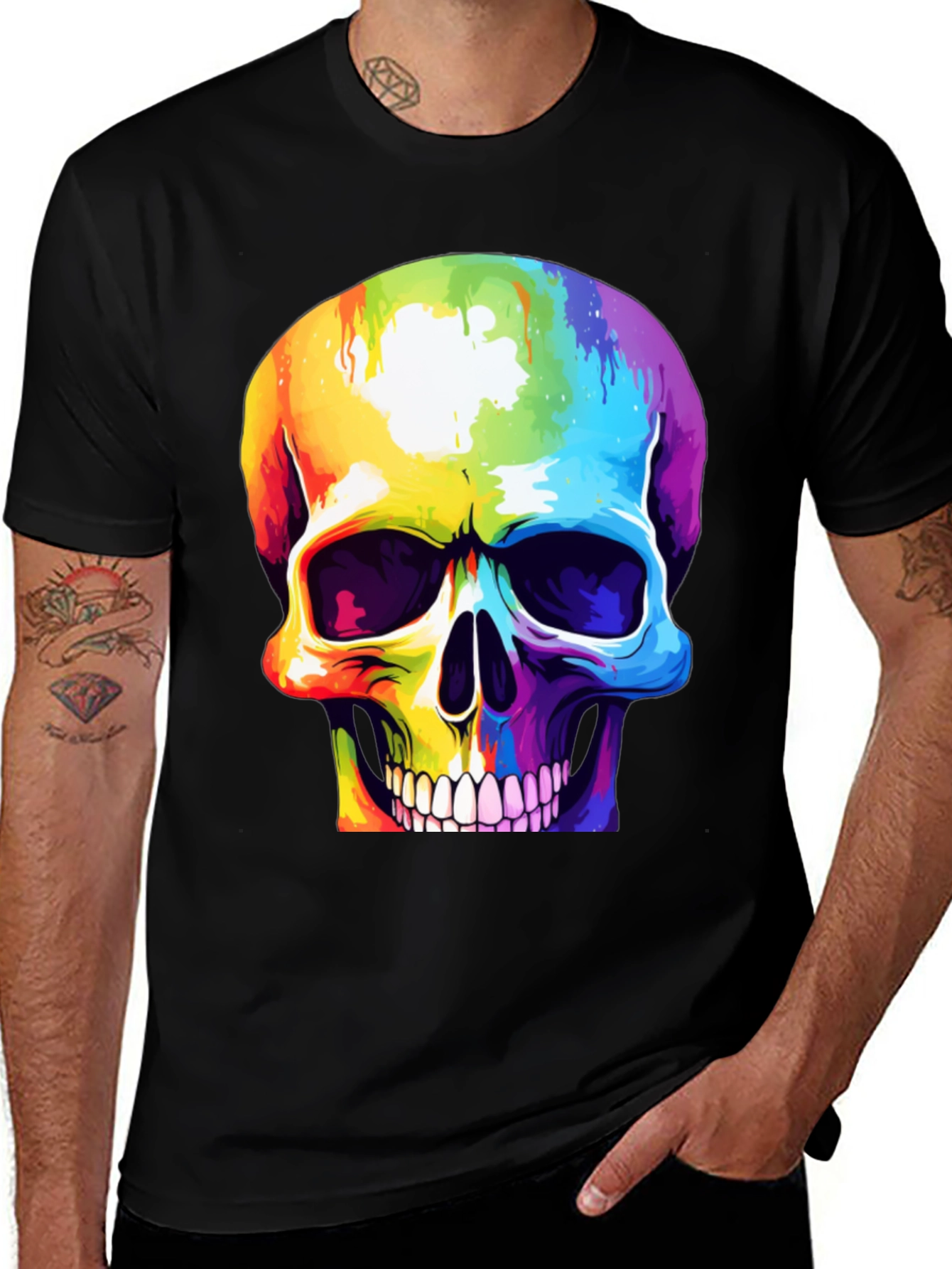 Rainbow Skull Graphic Tee