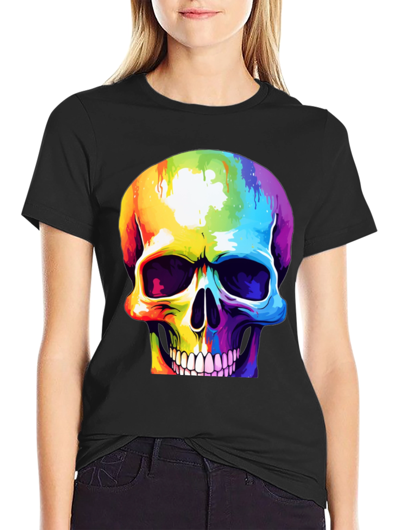 Rainbow Skull Graphic Tee