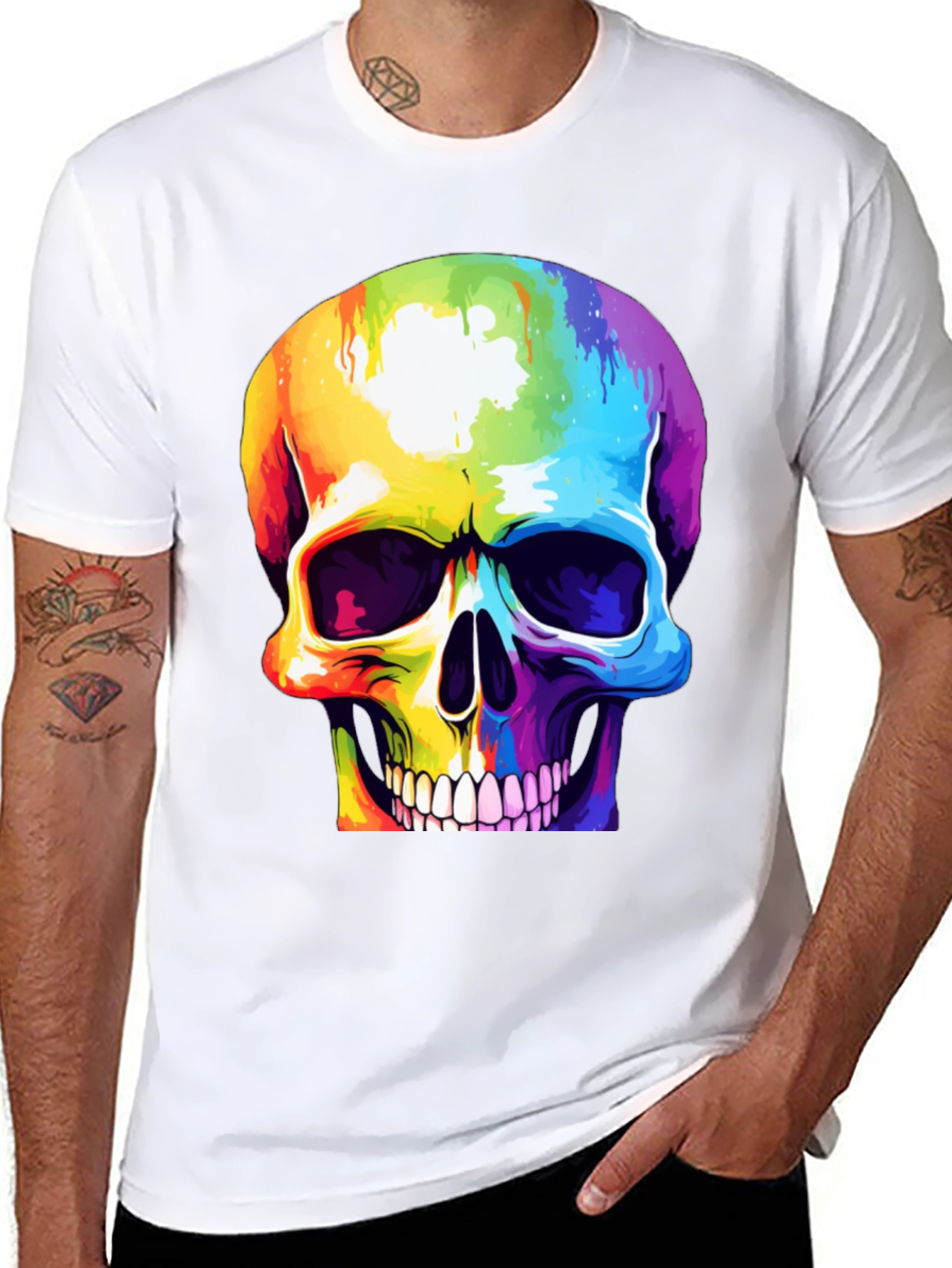 Rainbow Skull Graphic Tee