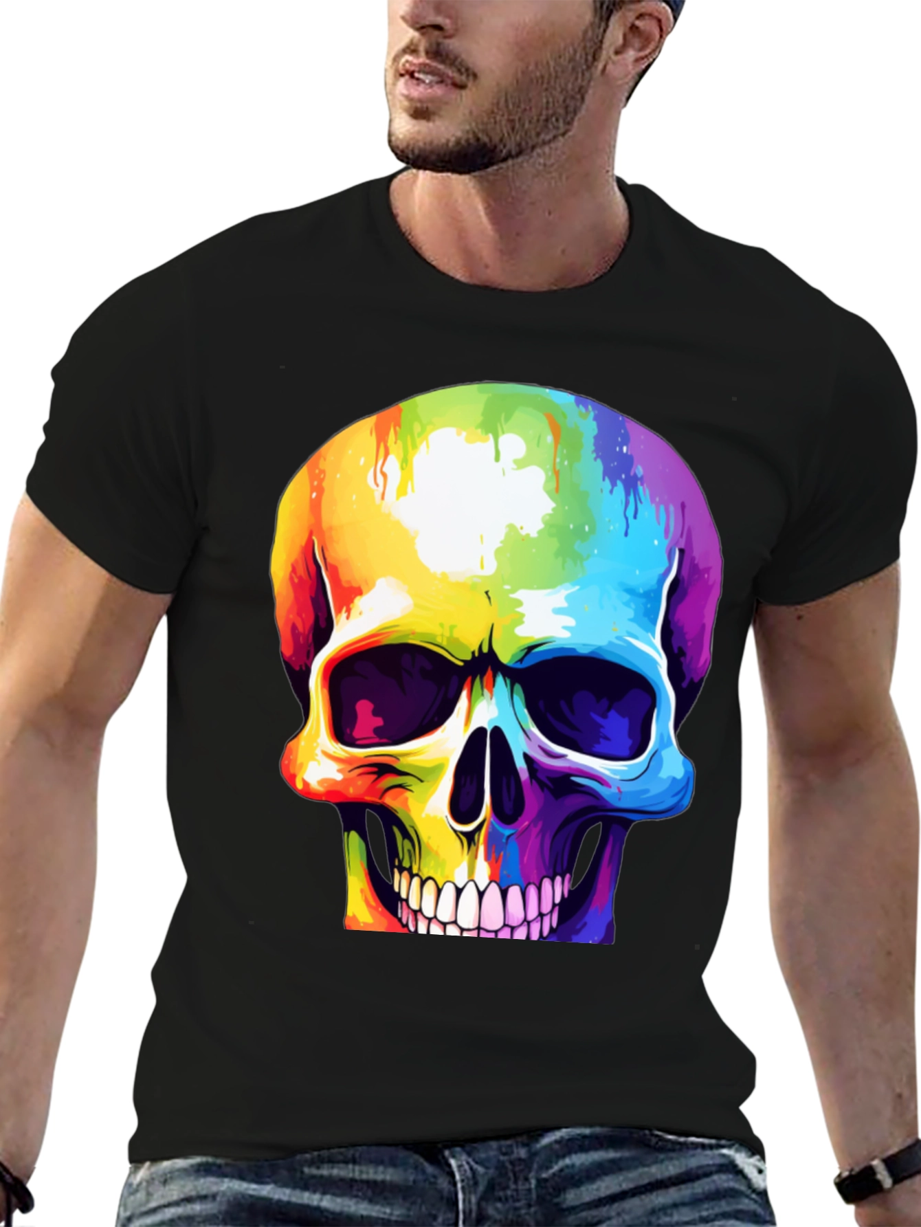 Rainbow Skull Graphic Tee