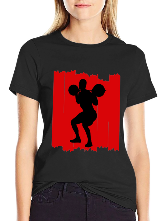 Weightlifting Silhouette Graphic Tee - Black