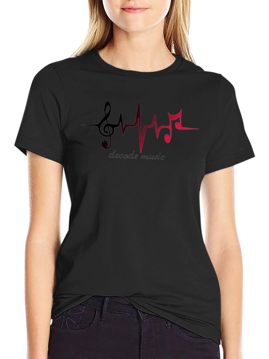 Decade Music T-Shirt - Heartbeat Musical Note Design