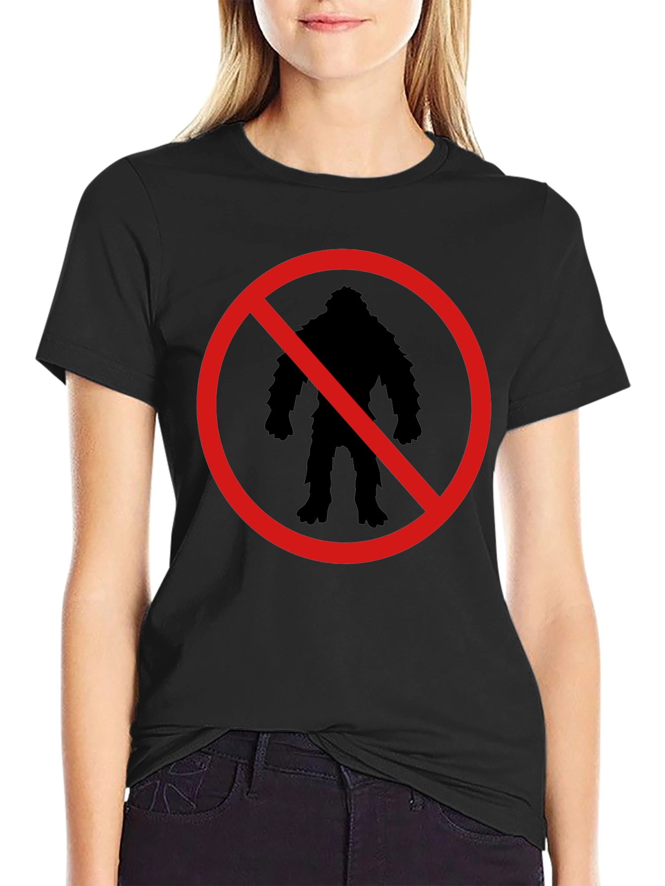 No Bigfoot Silhouette T-Shirt - Fun Novelty Tee