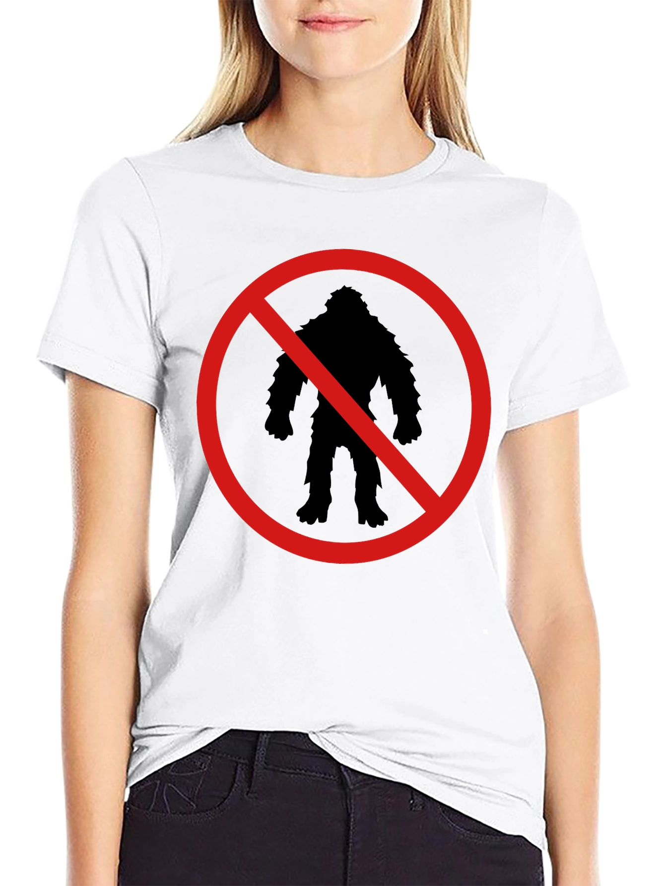 No Bigfoot Silhouette T-Shirt - Fun Novelty Tee