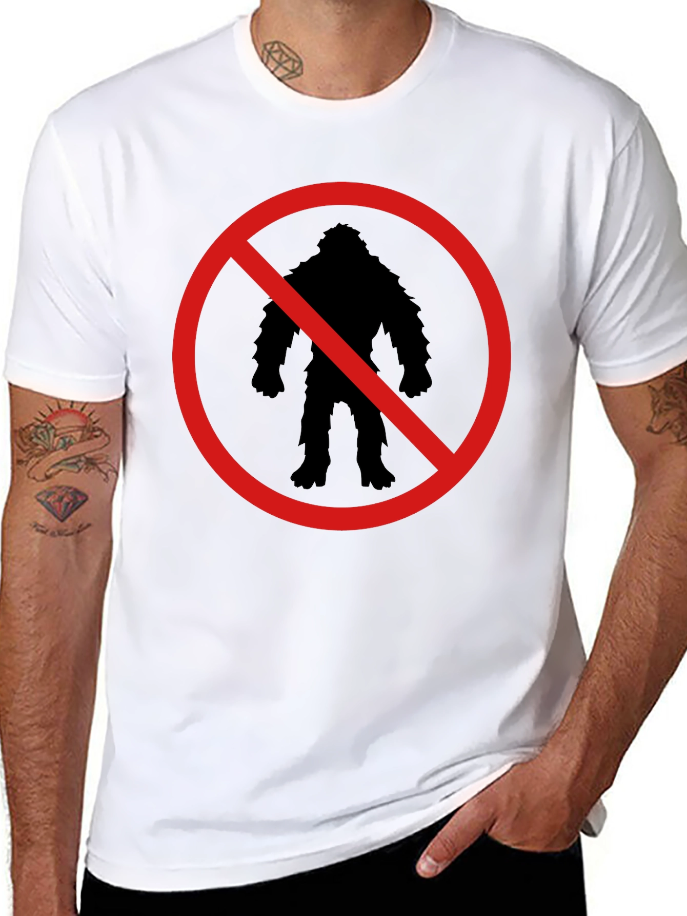 No Bigfoot Silhouette T-Shirt - Fun Novelty Tee