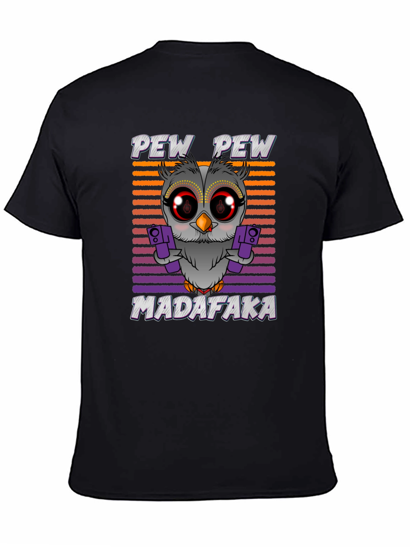 Pew Pew Madafaka Owl Graphic T-Shirt