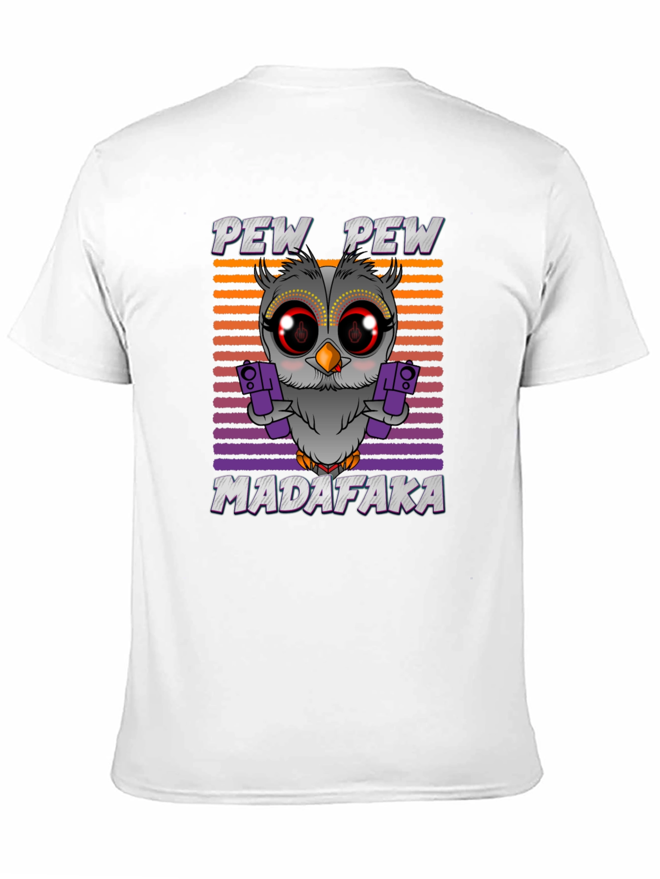 Pew Pew Madafaka Owl Graphic T-Shirt