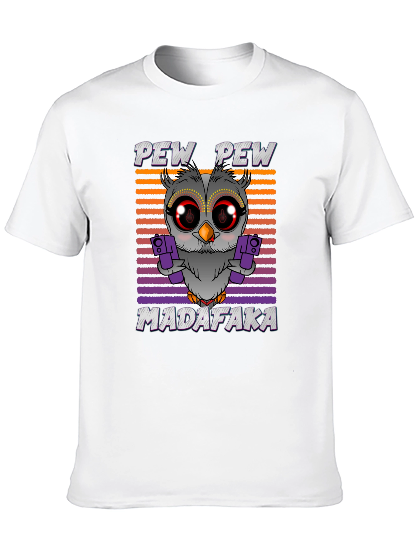 Pew Pew Madafaka Owl Graphic T-Shirt