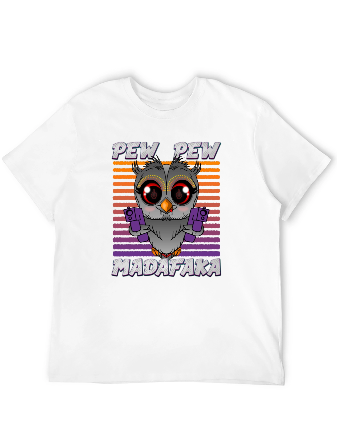 Pew Pew Madafaka Owl Graphic T-Shirt