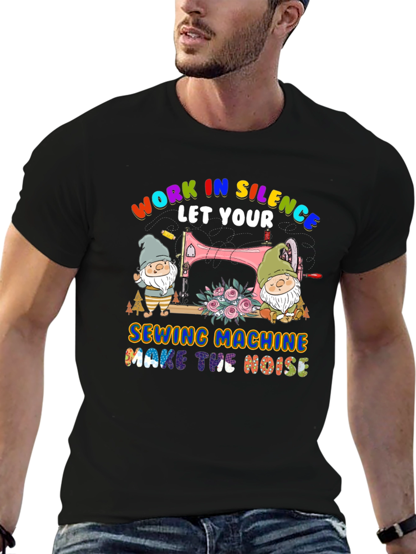 Work in Silence Sewing Machine T-Shirt