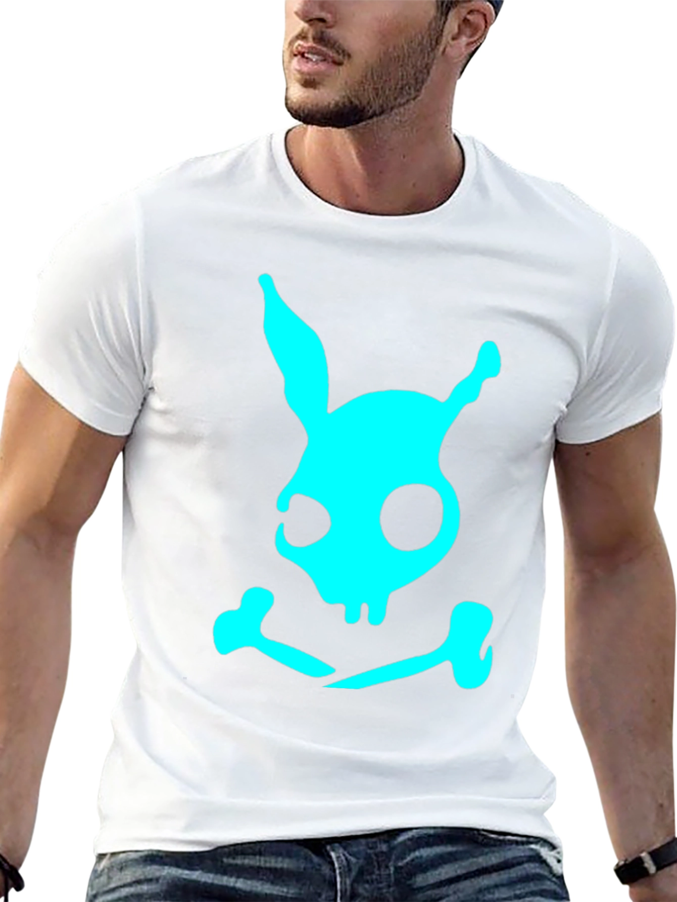 Skull Bunny Graphic T-Shirt - Black