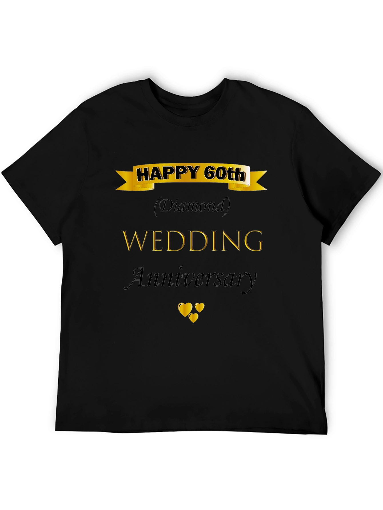 60th Wedding Anniversary Diamond Black T-Shirt