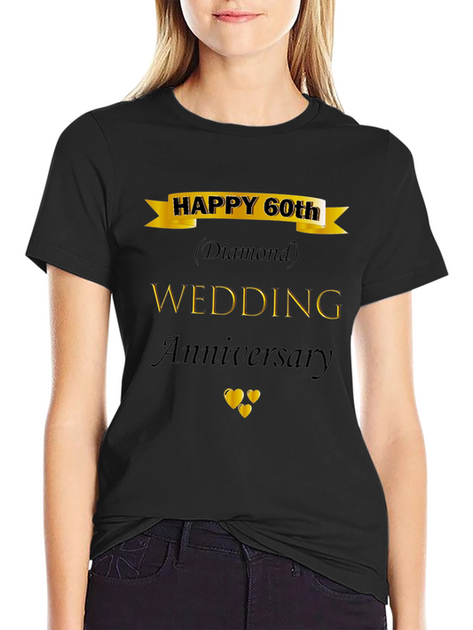 60th Wedding Anniversary Diamond Black T-Shirt