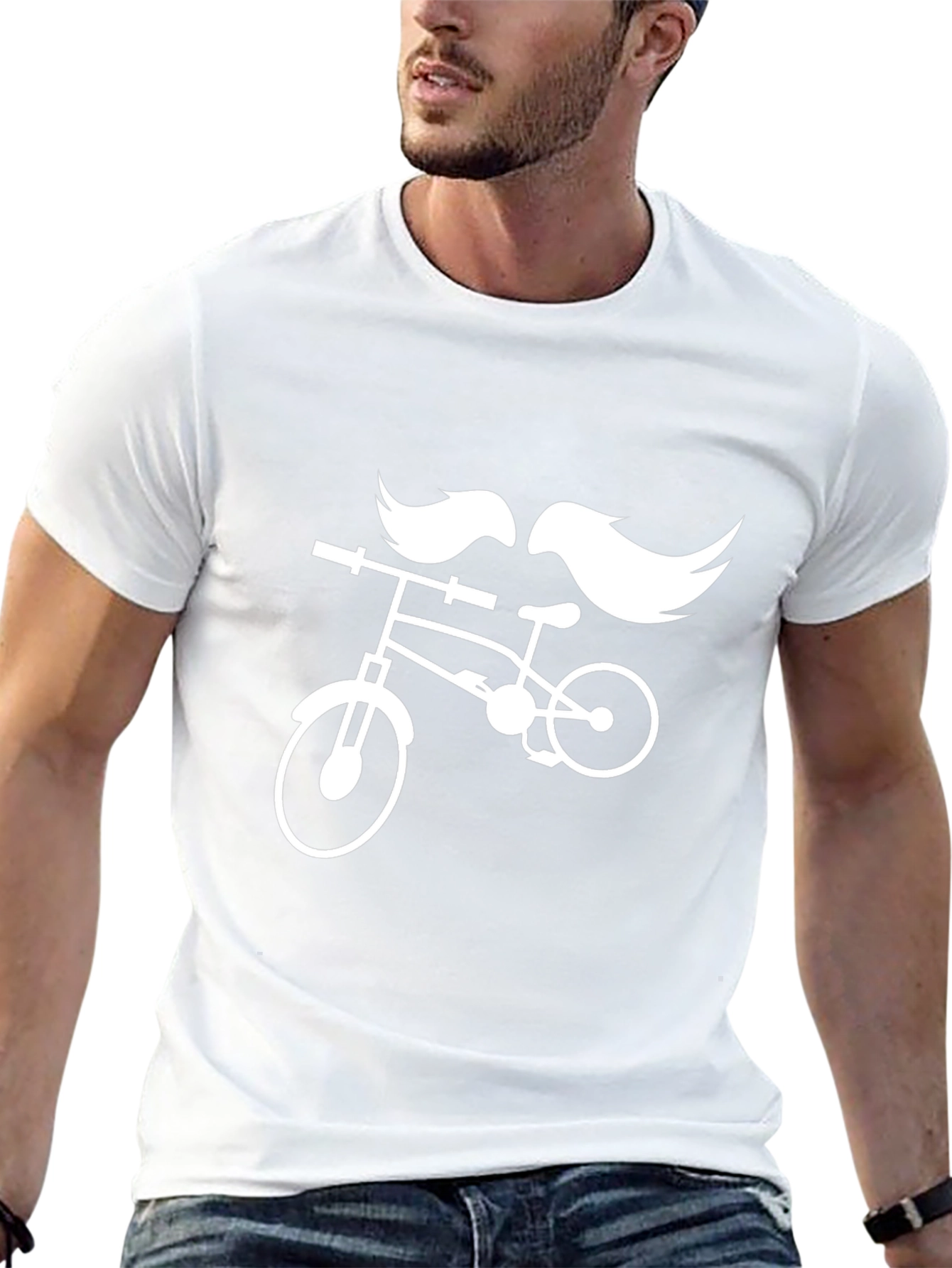Cool Mustache Bike Black Graphic Tee