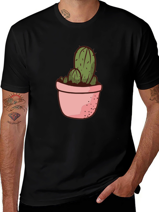 Cactus in Pot Graphic Tee - Black