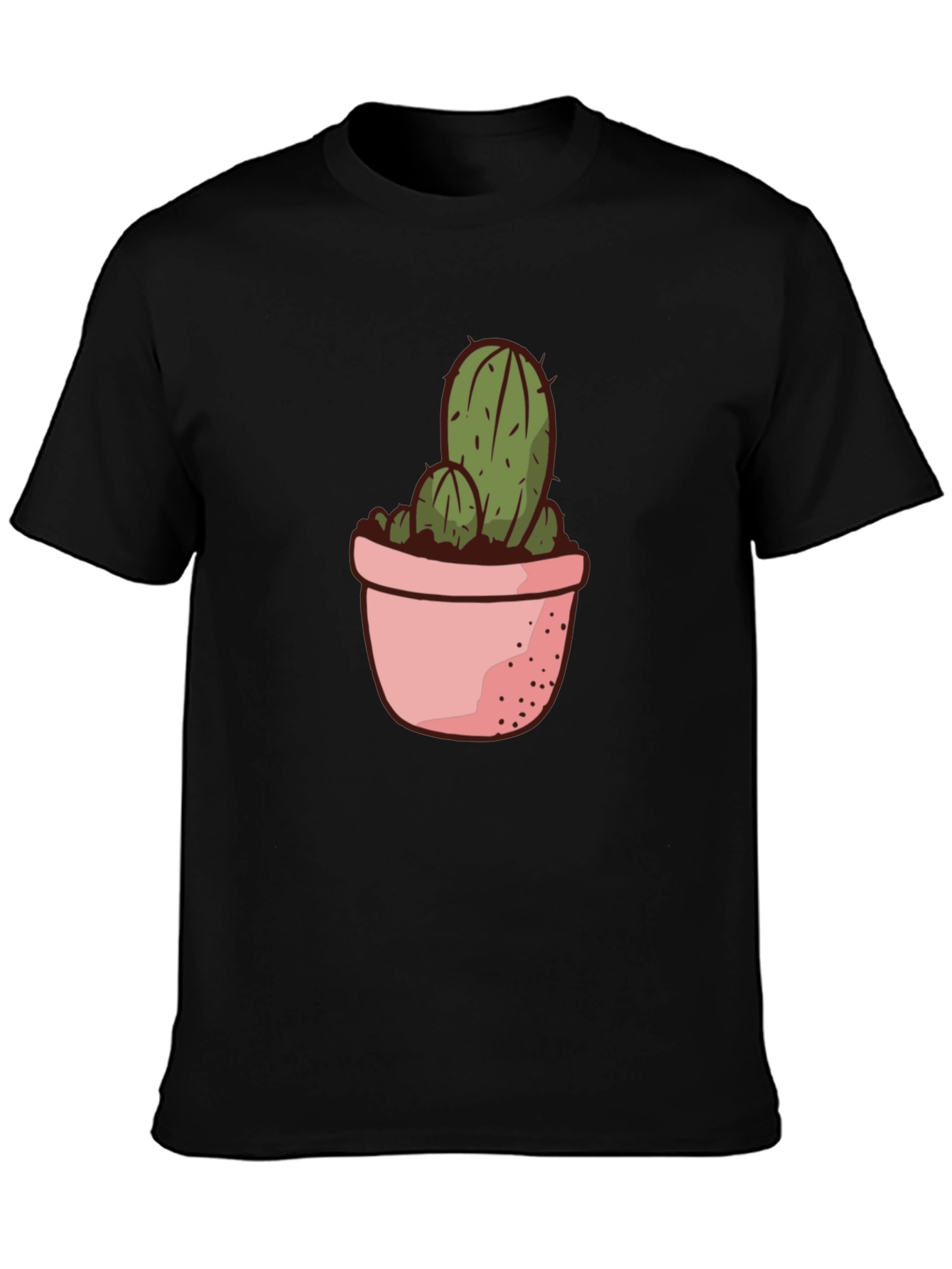 Cactus in Pot Graphic Tee - Black