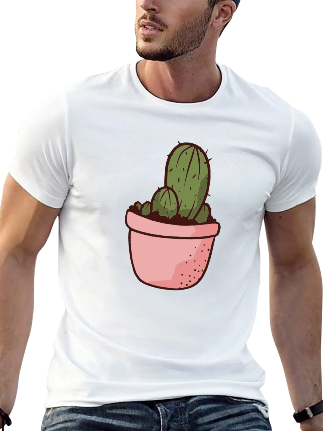 Cactus in Pot Graphic Tee - Black