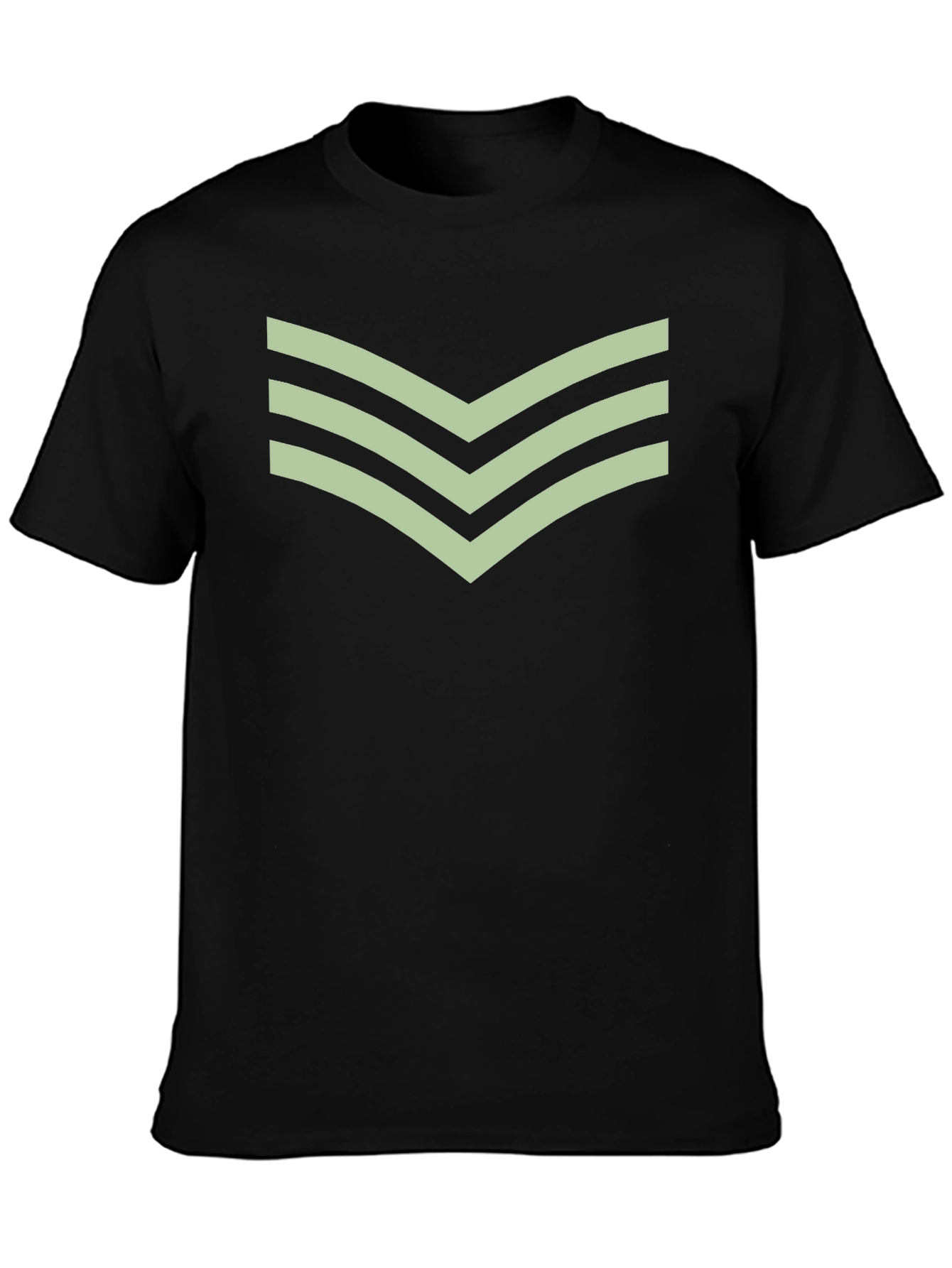 Chevron Stripe Tee - Casual Black T-Shirt