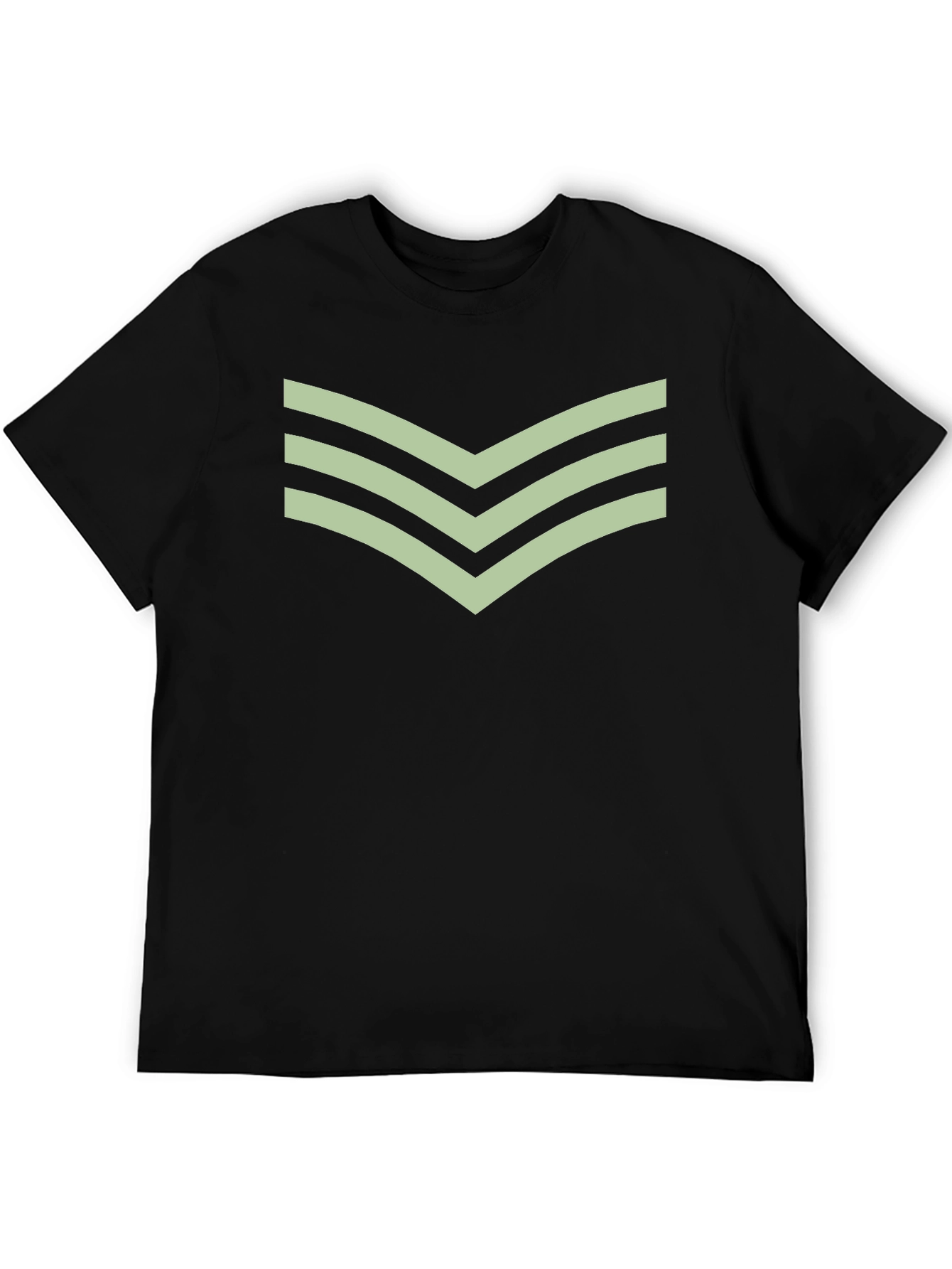 Chevron Stripe Tee - Casual Black T-Shirt