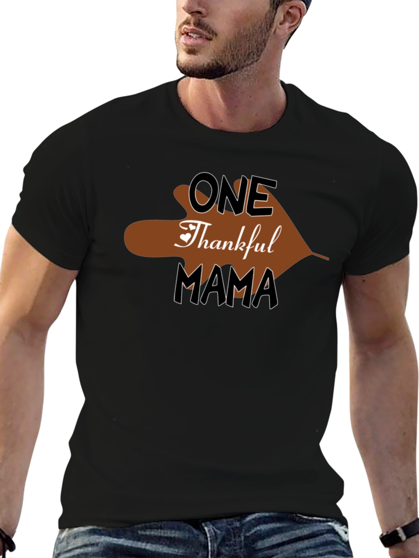 One Thankful Mama T-Shirt Thanksgiving Holiday Tee