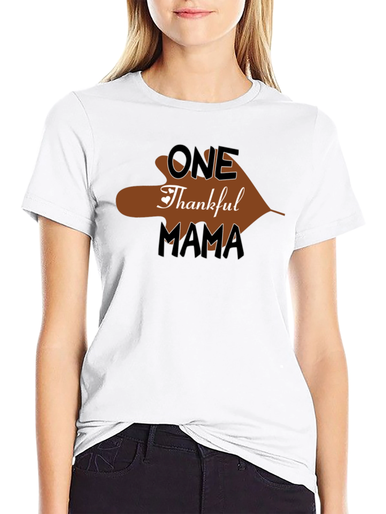 One Thankful Mama T-Shirt Thanksgiving Holiday Tee