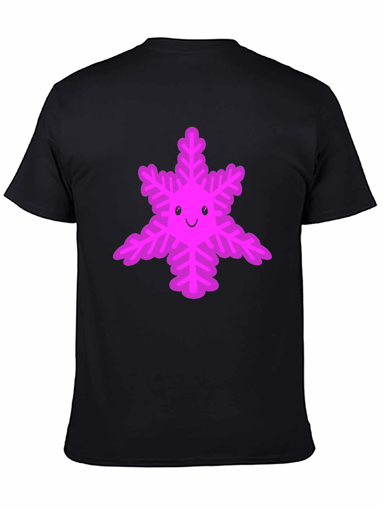 Cute Snowflake Graphic Tee - Black