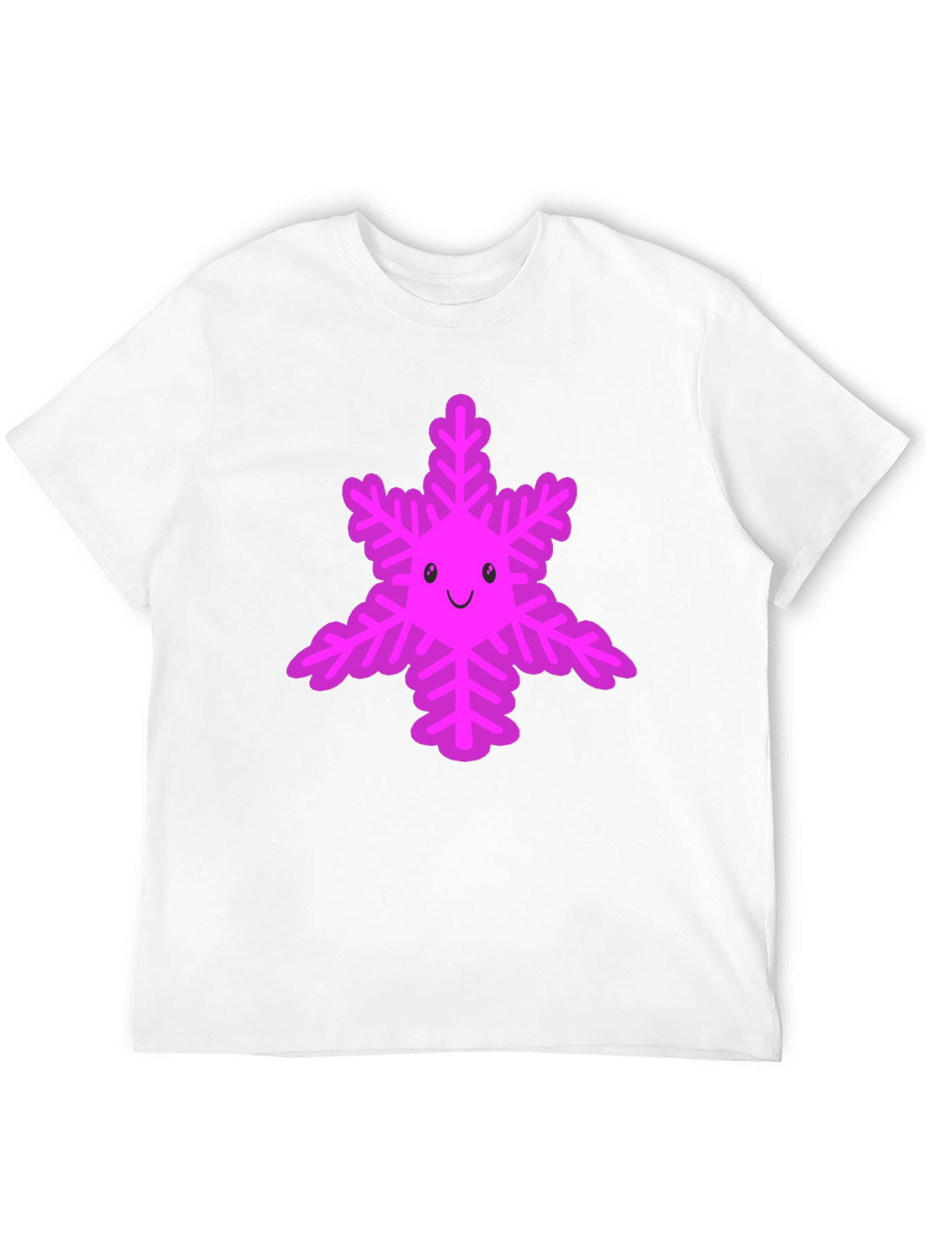 Cute Snowflake Graphic Tee - Black