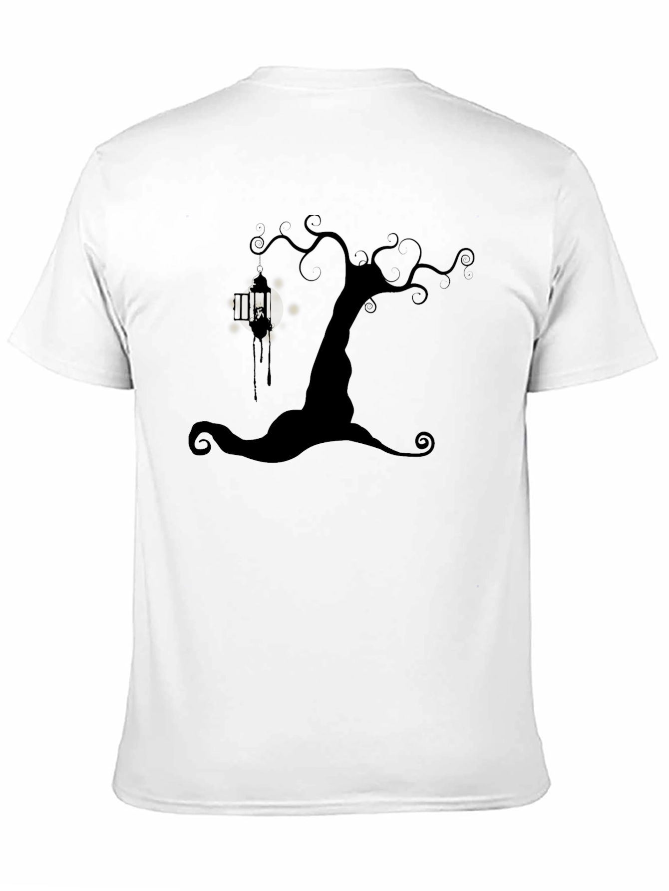 Spooky Tree Lantern Black T-Shirt