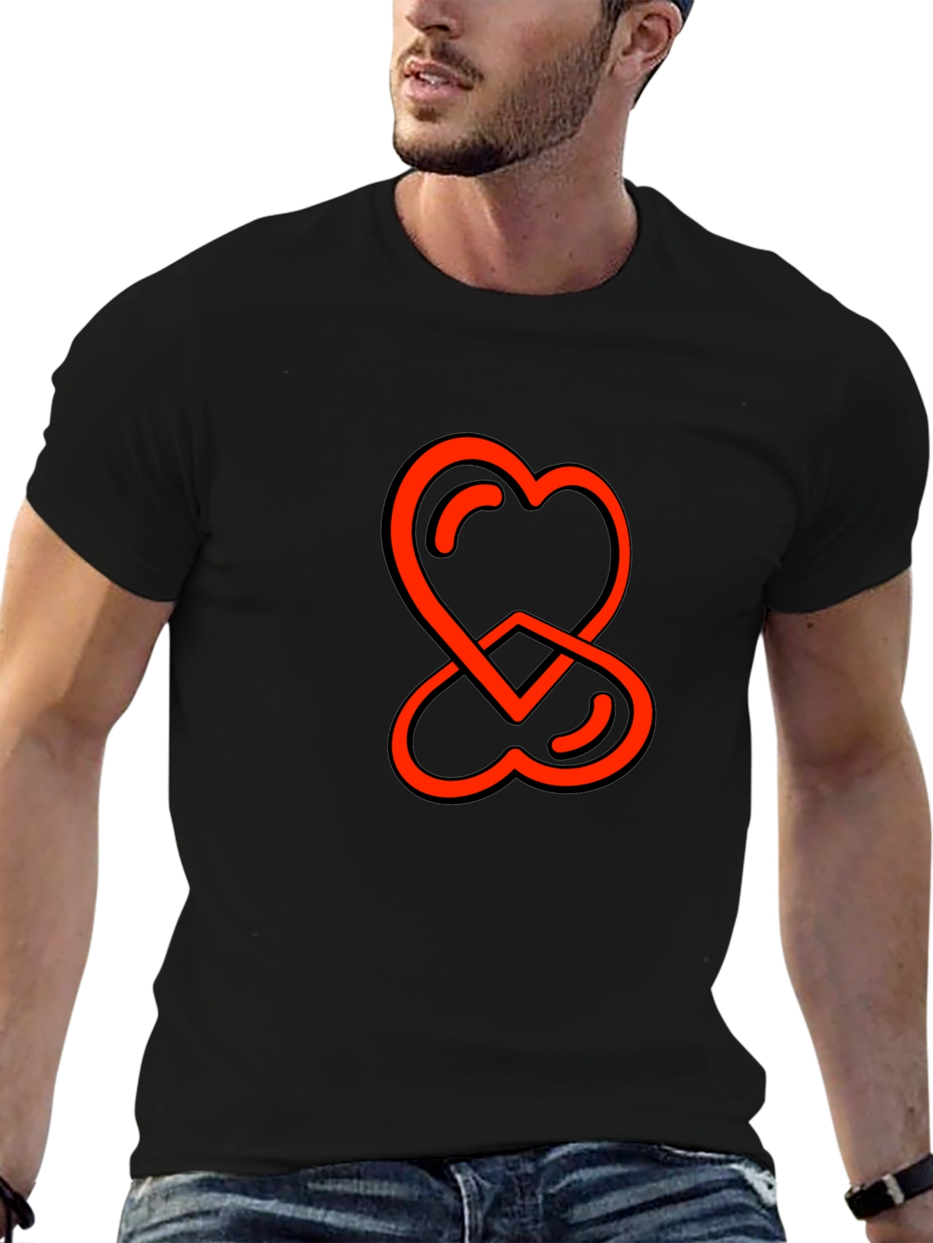 Heart Intertwined Graphic Tee - Stylish Comfort