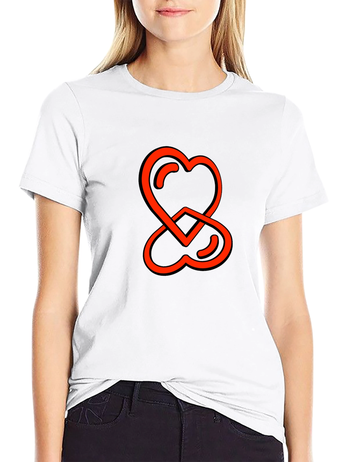 Heart Intertwined Graphic Tee - Stylish Comfort