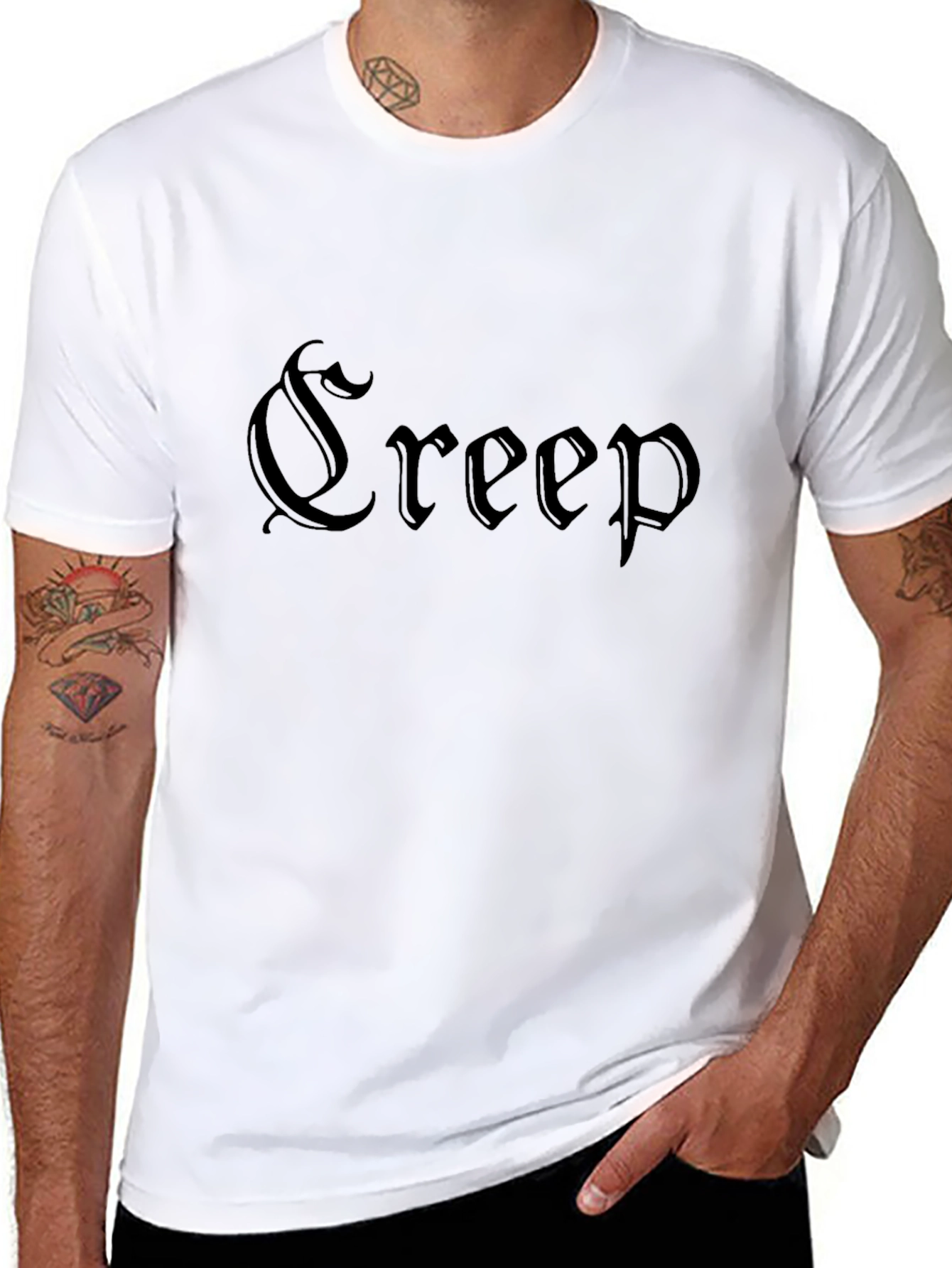 Creep Graphic Print T-Shirt - Black Gothic Style Tee