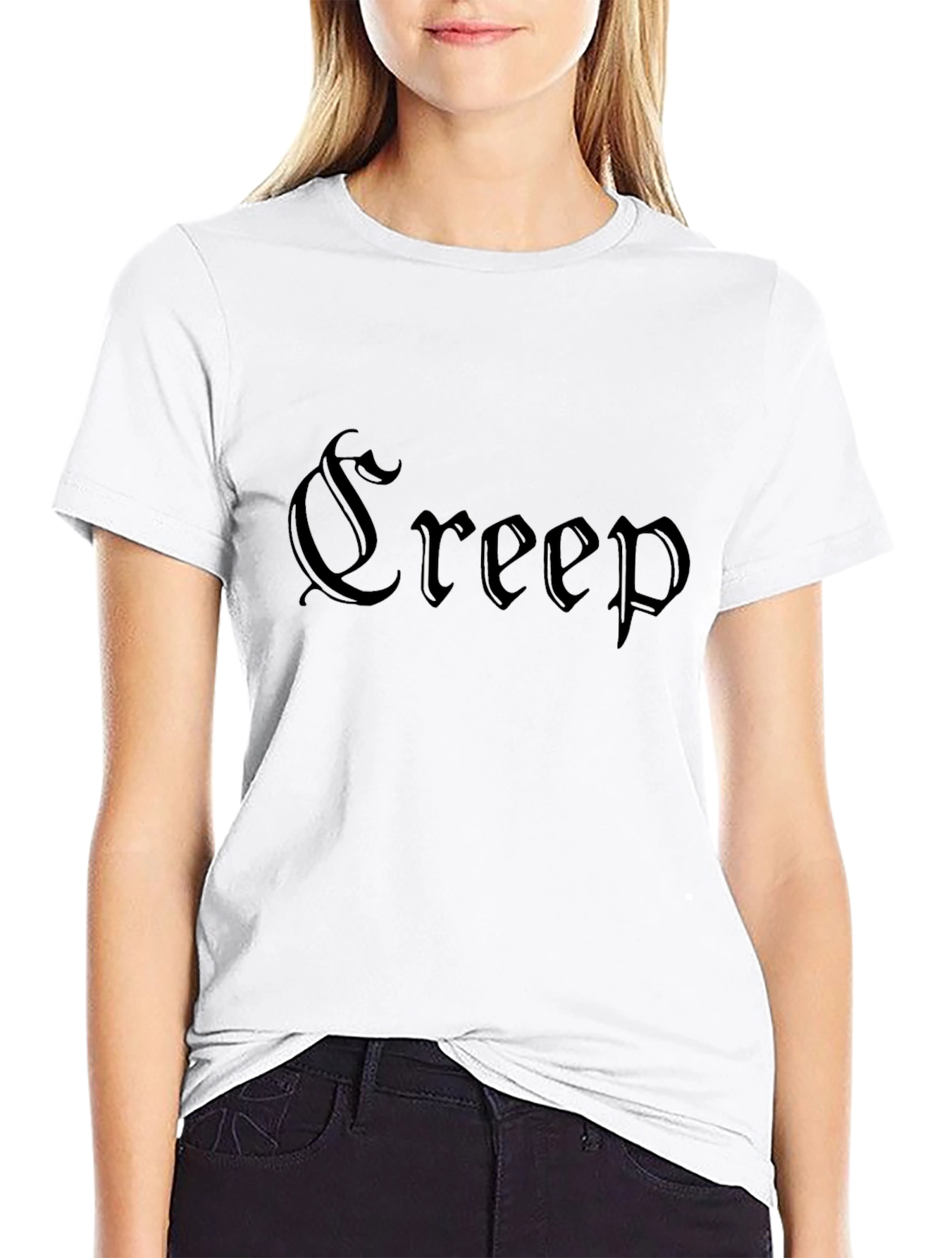Creep Graphic Print T-Shirt - Black Gothic Style Tee