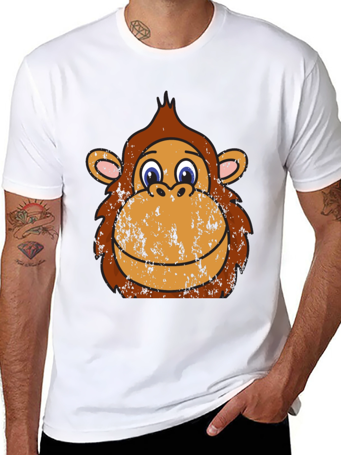 Monkey Face Graphic Tee - Black