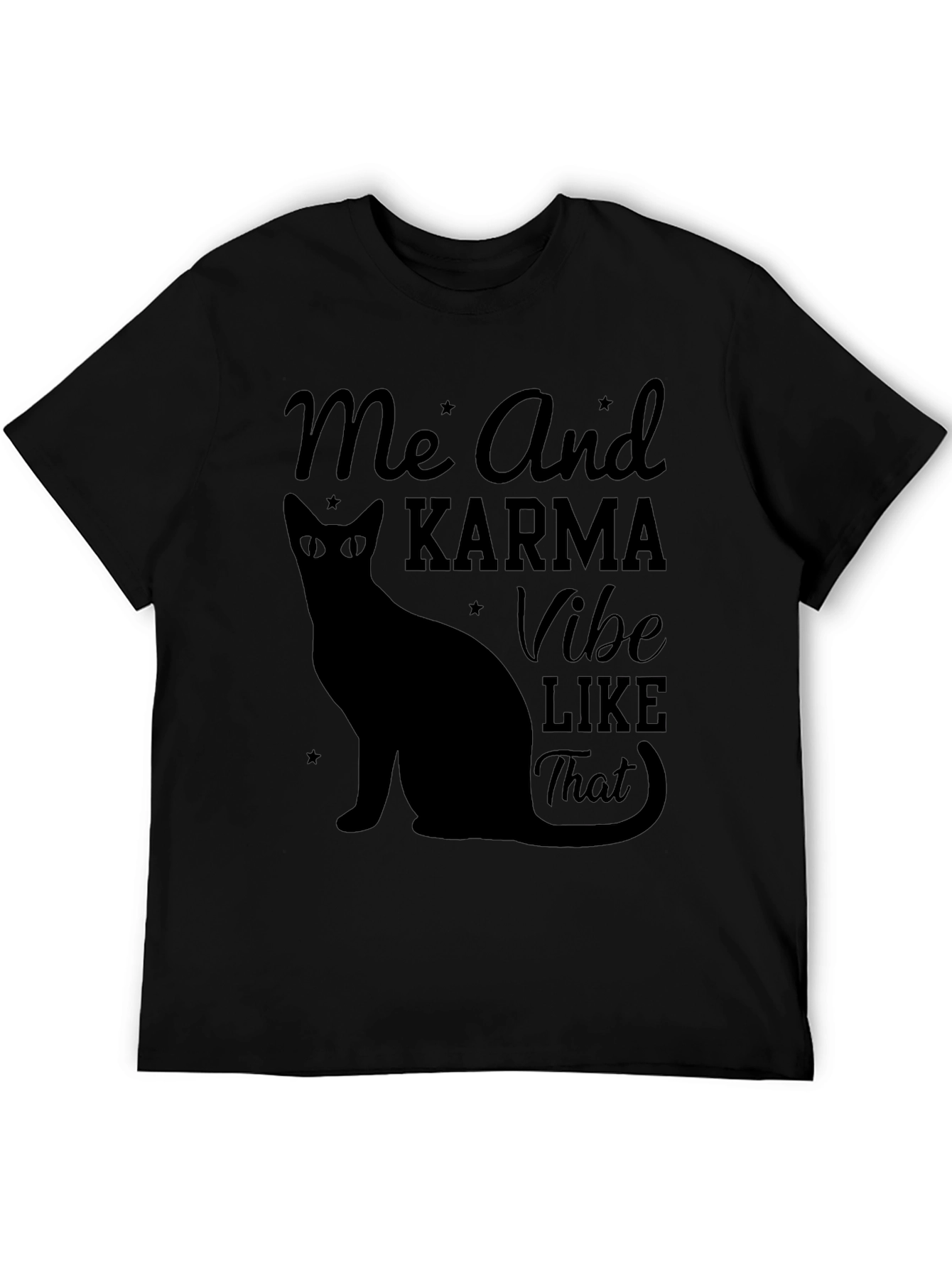 Karma Vibe Black Cat Graphic T-Shirt