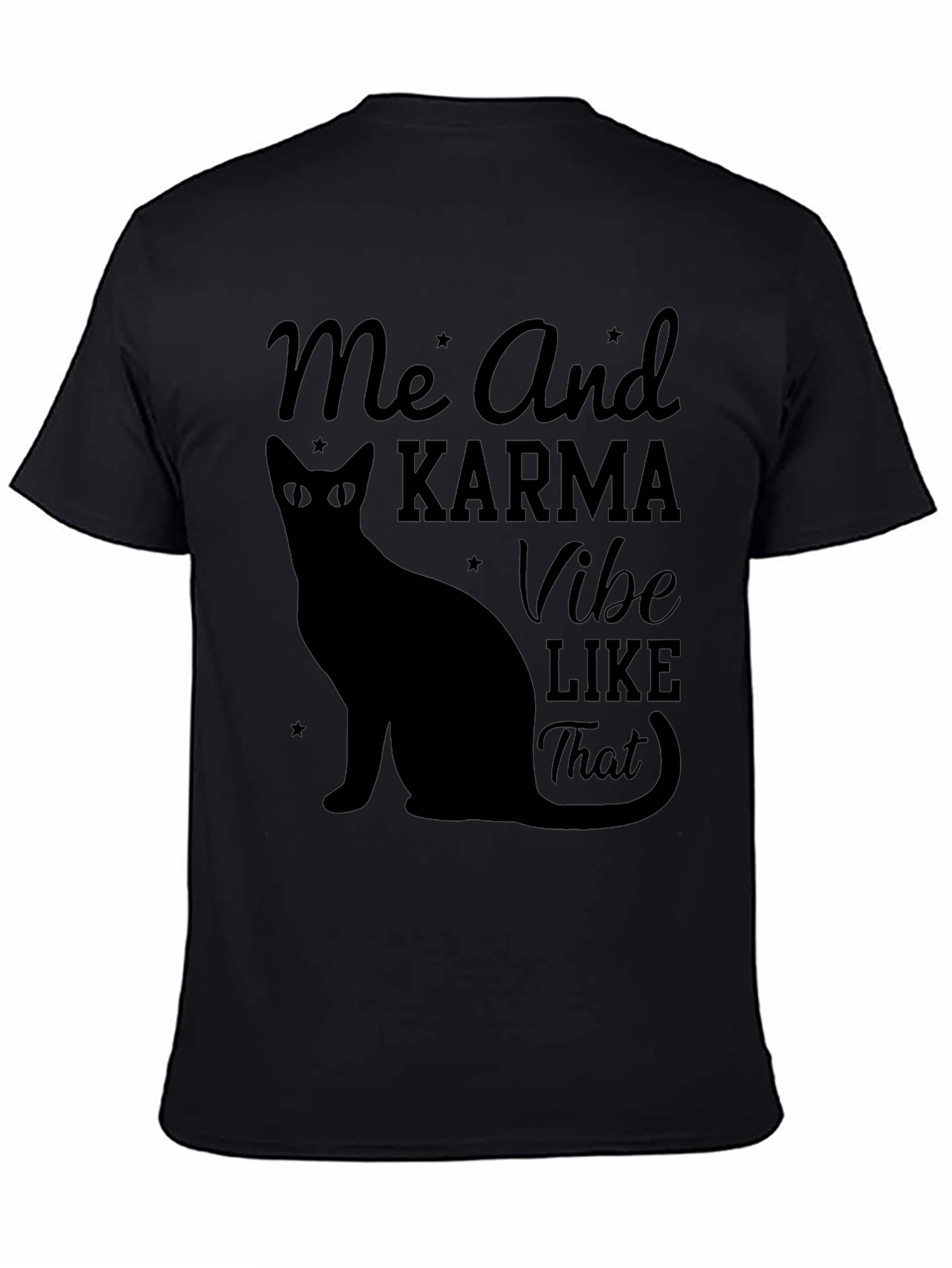 Karma Vibe Black Cat Graphic T-Shirt