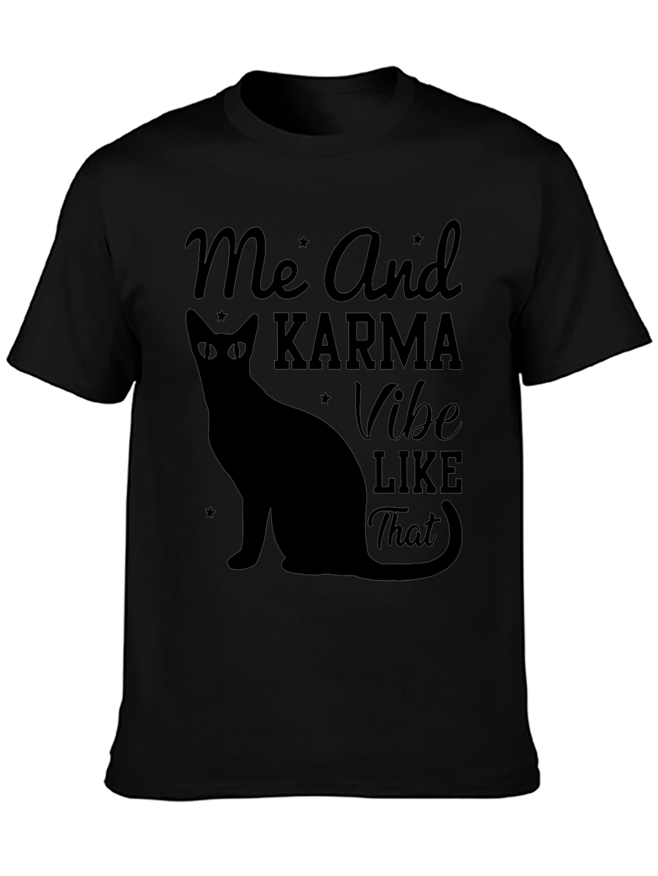 Karma Vibe Black Cat Graphic T-Shirt