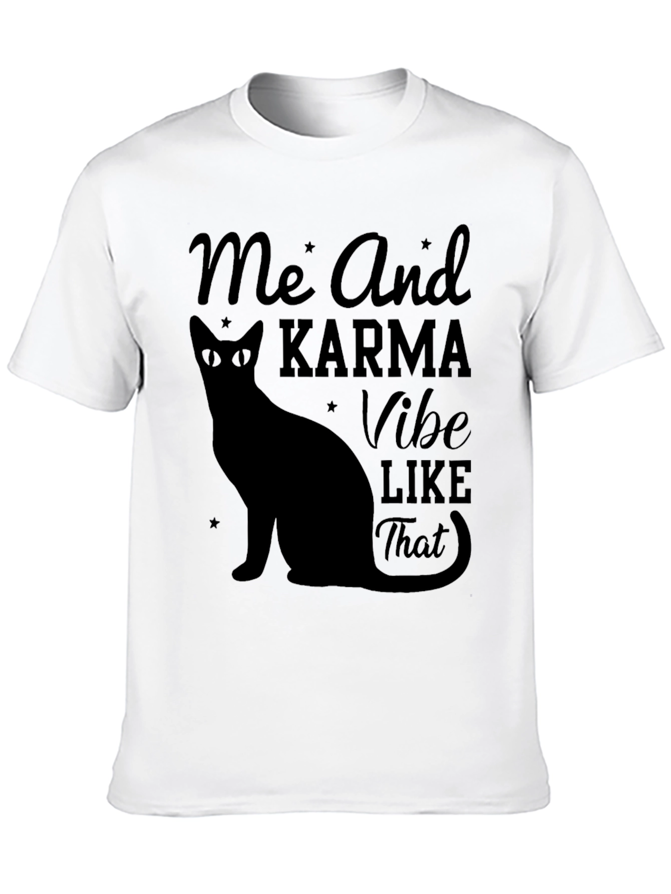 Karma Vibe Black Cat Graphic T-Shirt