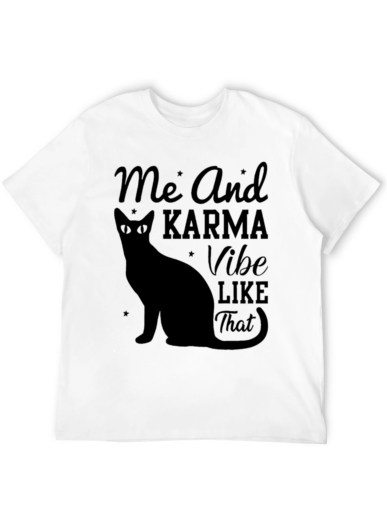 Karma Vibe Black Cat Graphic T-Shirt
