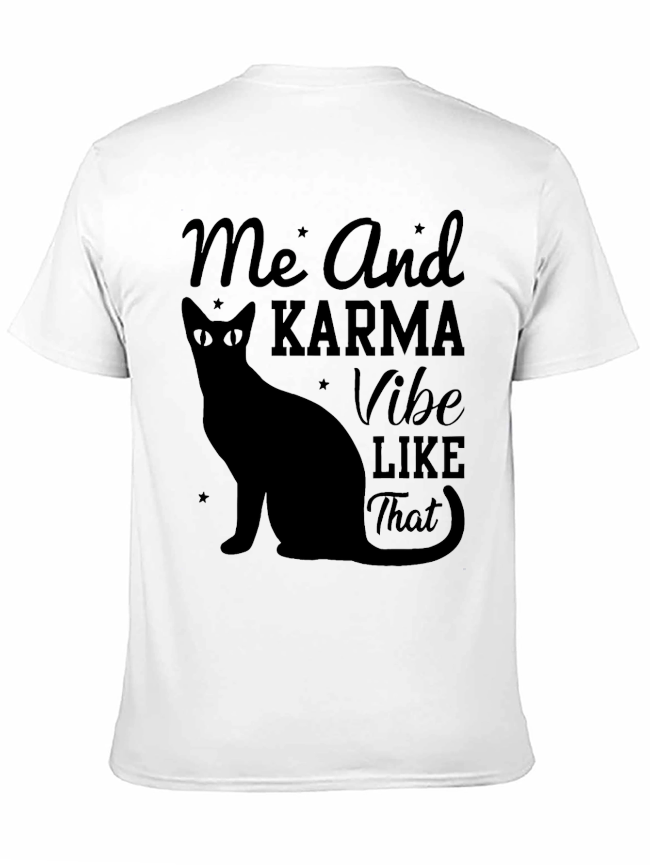 Karma Vibe Black Cat Graphic T-Shirt