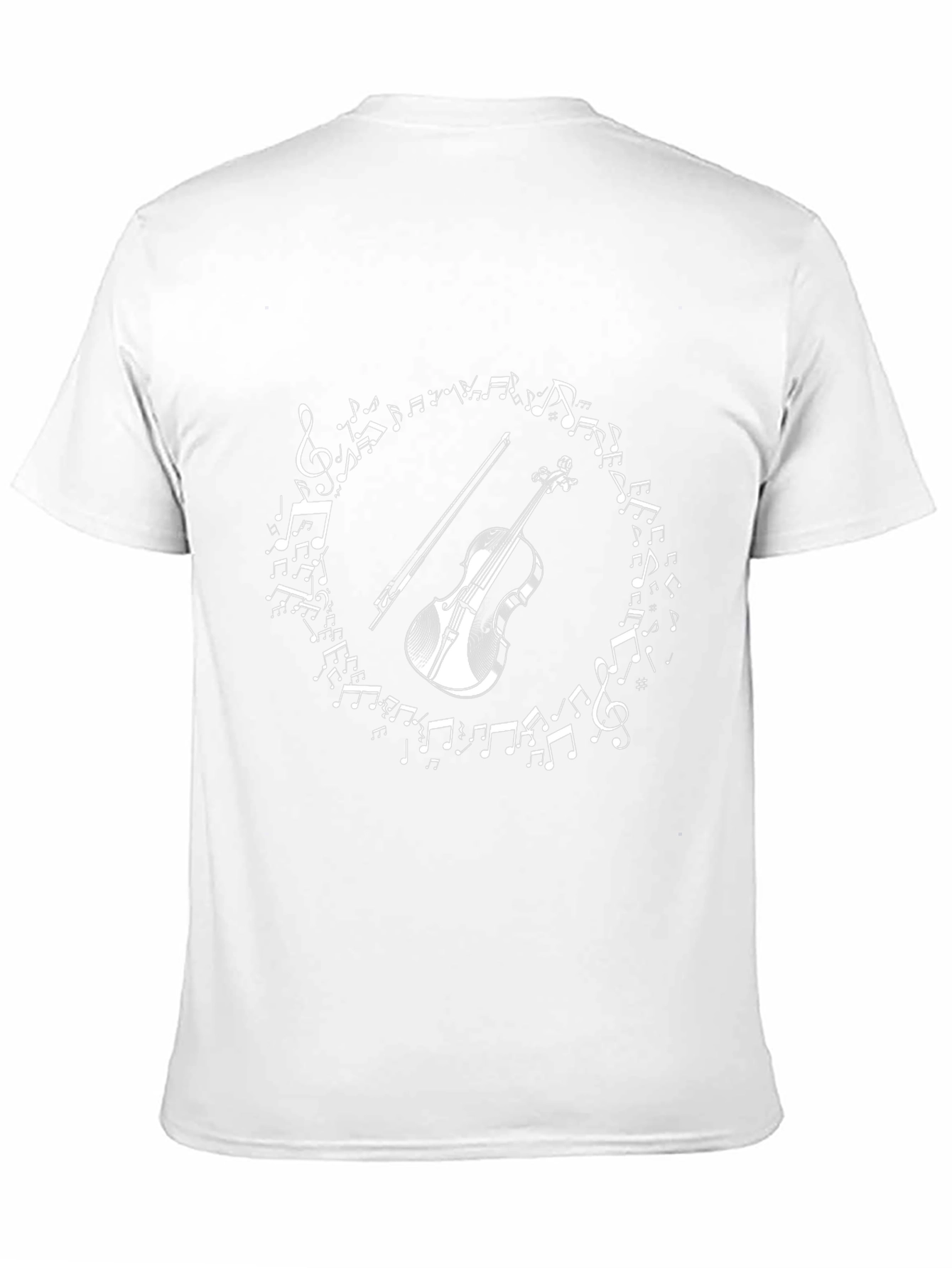 Musical Violin Notes Graphic Tee - Black