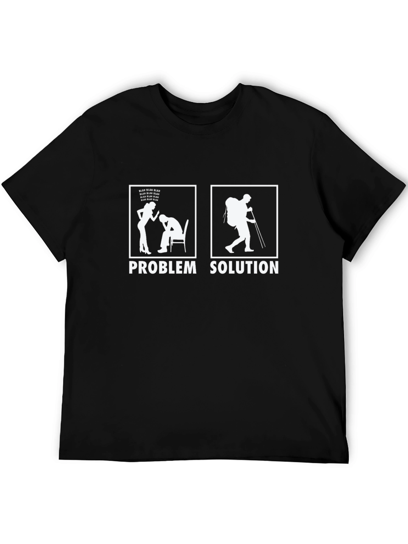 Problem Solution Hiking T-Shirt Funny Outdoor Adventure Tee