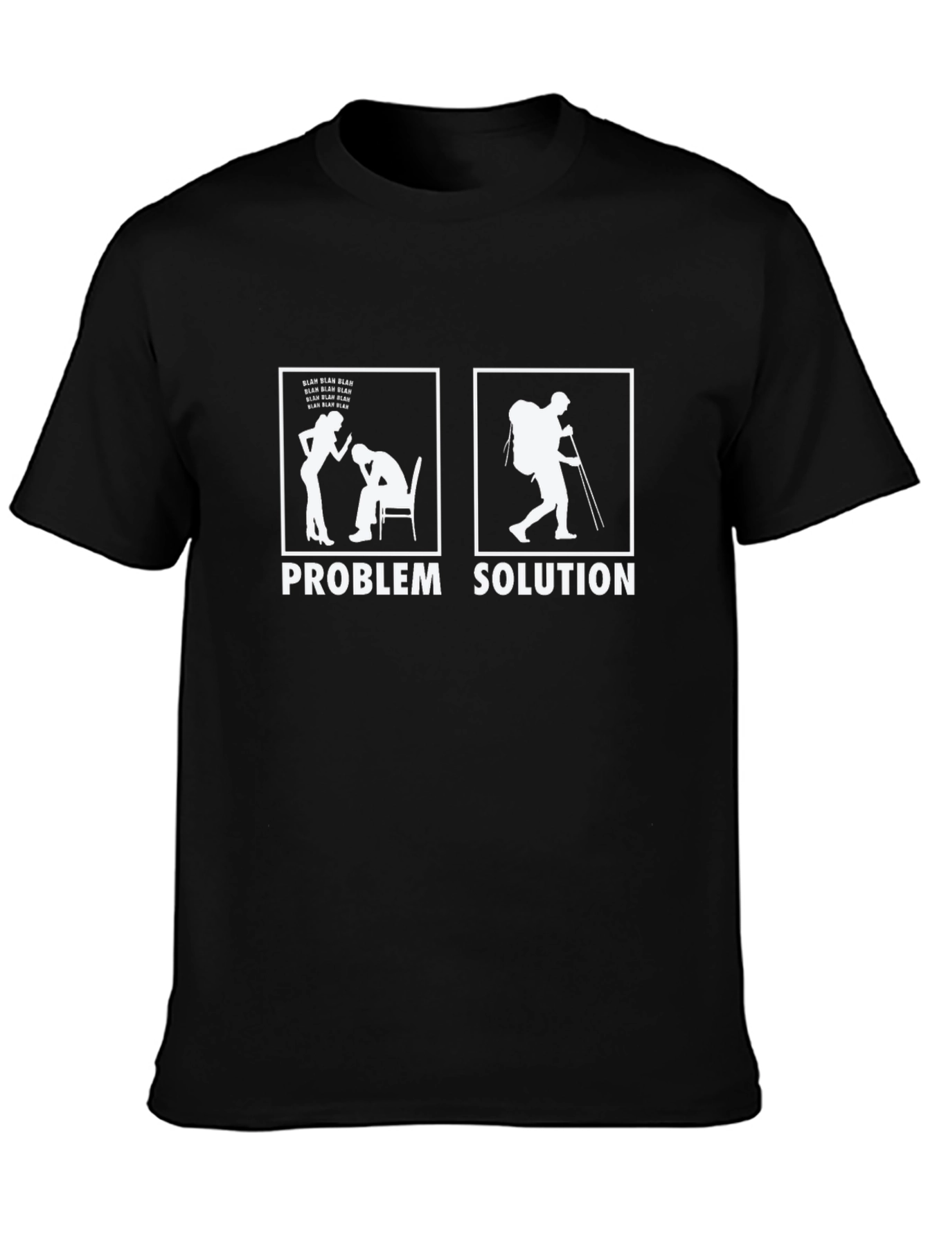 Problem Solution Hiking T-Shirt Funny Outdoor Adventure Tee