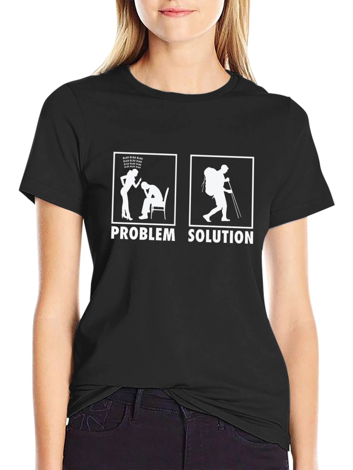Problem Solution Hiking T-Shirt Funny Outdoor Adventure Tee