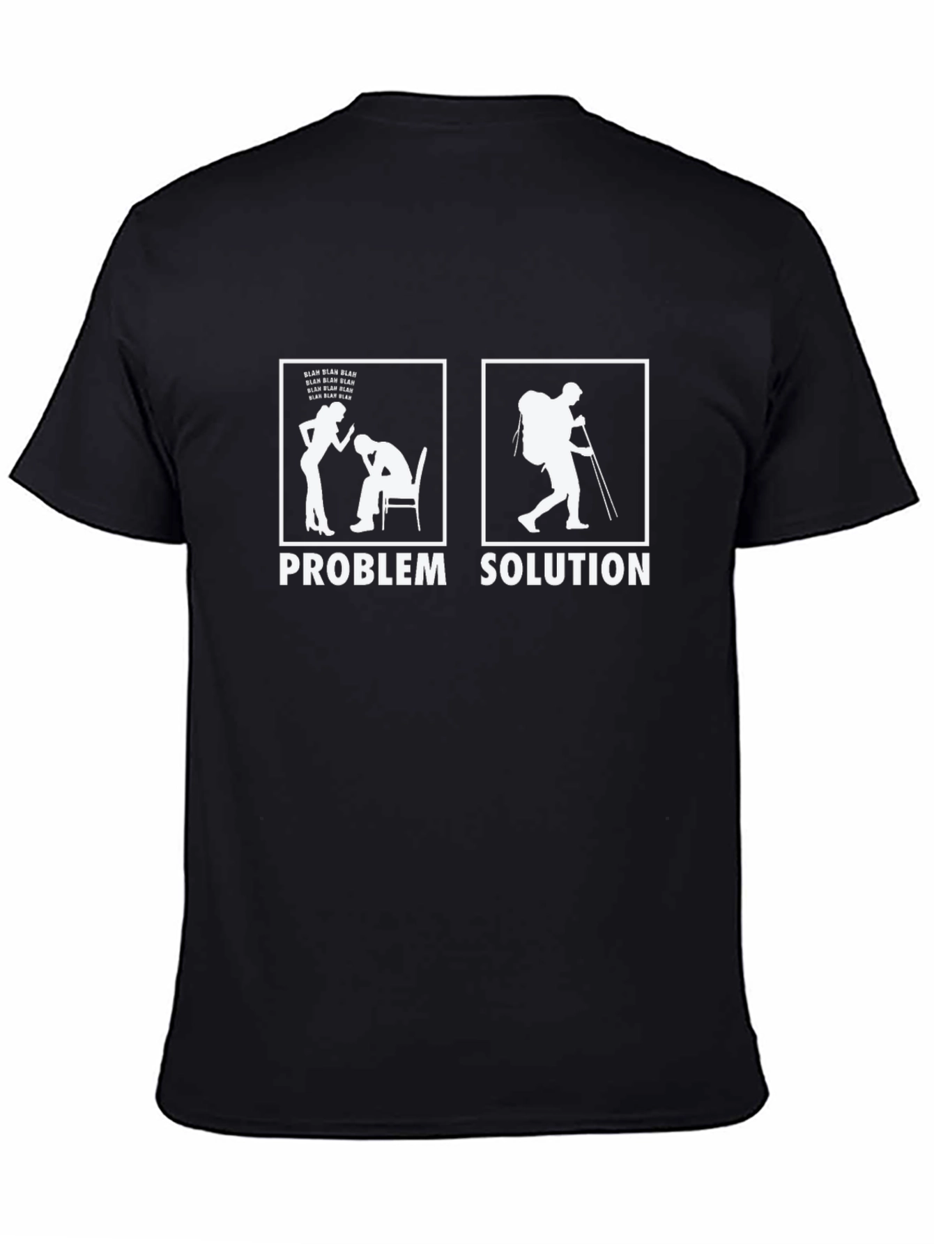 Problem Solution Hiking T-Shirt Funny Outdoor Adventure Tee