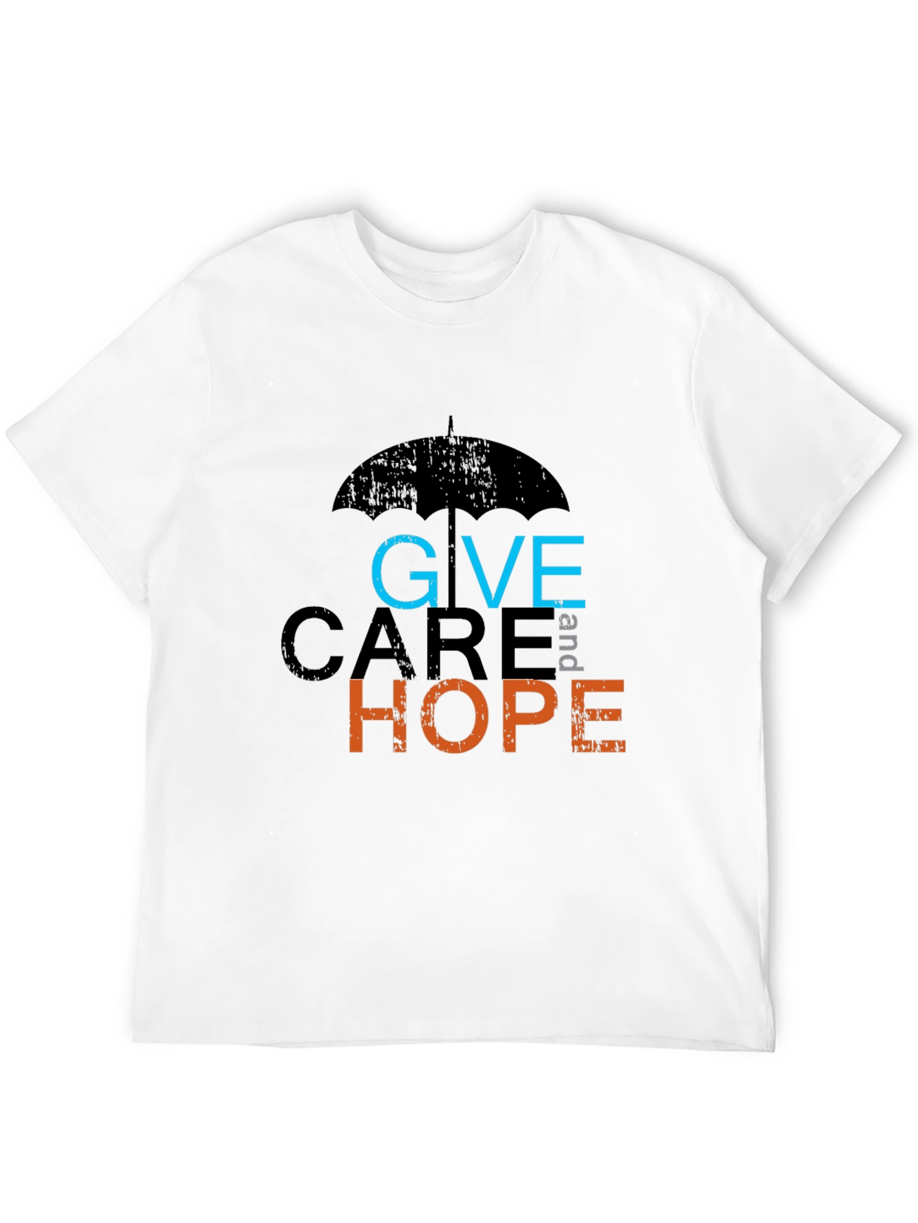 Give Care and Hope Black Graphic T-Shirt