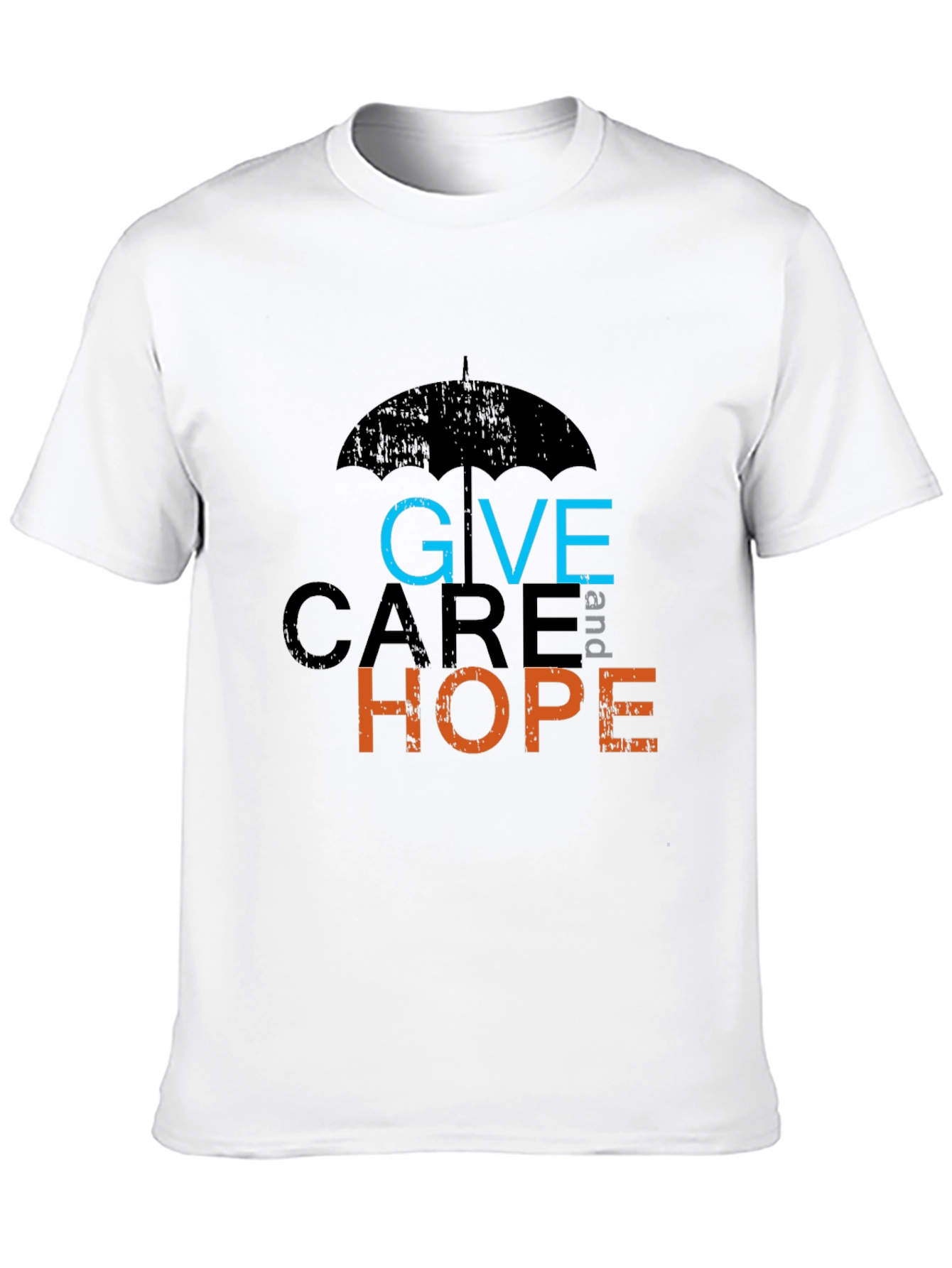 Give Care and Hope Black Graphic T-Shirt