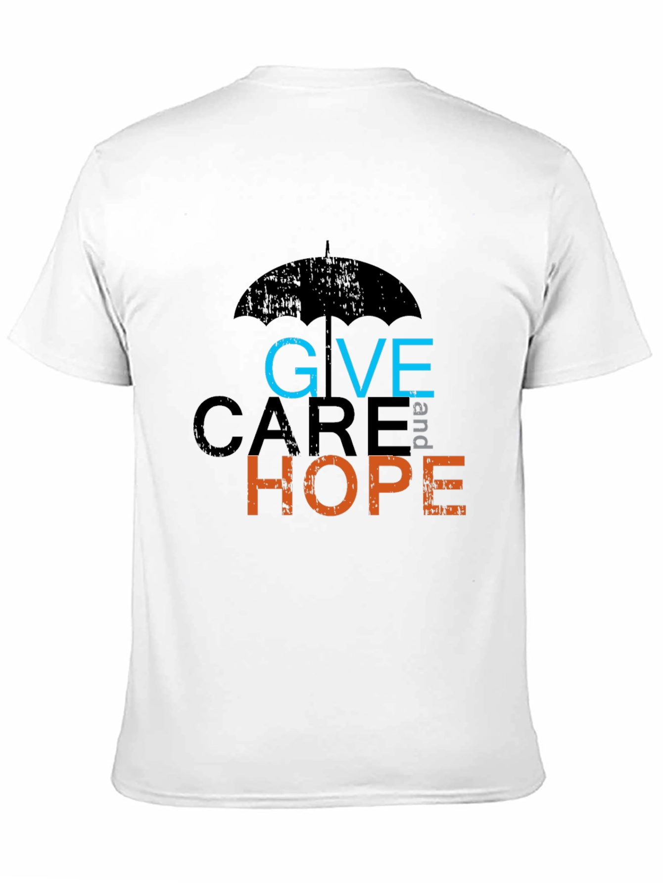 Give Care and Hope Black Graphic T-Shirt